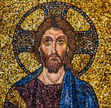 Christ, mosaic copy of the Cathedral of San Giusto, Trieste, 12th century, mosaic school producing