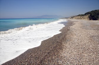 Coastal scenery in the far south west coast of Rhodes, Greece, Europe