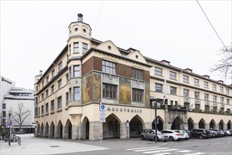 Historic market hall, city view of Stuttgart, Baden-Wuerttemberg, Germany, Europe