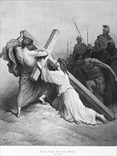 Jesus succumbs under the cross, Luke Gospel, chapter 23, Jesus, way, fall, collapse, soldiers, New