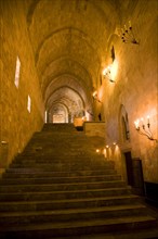 Grand staircase Palace of the Grand Masters, Rhodes, town, Rhodes, Greece, Europe