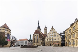 Schillerplatz with Schiller Monument, Old Palace, Collegiate Church and Fruit Box, city view