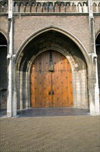 Niuewe Kerk wooden door, Delft, Netherlands