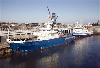 GeoBay, DCF subsea ship, Port harbour, Aberdeen, Scotland, United Kingdom, Europe