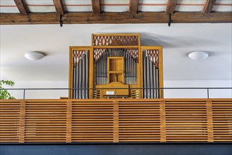 Modern organ, former monastery church Mater Salvatoris, Boerwang, Allgaeu, Swabia, Bavaria,