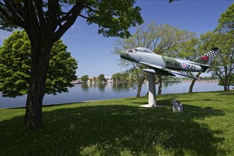 Display of a RCAF fighter jet, Kingston, Province of Ontario, Canada, North America