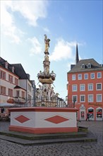 St Peter's Fountain on the main market square, fountain, Trier, Rhineland-Palatinate, Germany,