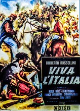 Film poster for Viva L'Italia by Roberto Rossellini, Museum of the Risorgimento on regional