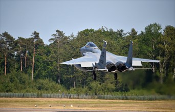 Mc Donnell Douglas F, 15 fighter aircraft during an Air Defender 2023 exercise, Schleswig-Holstein,