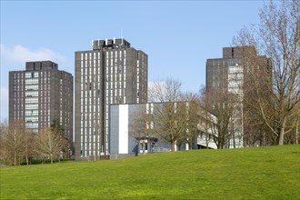 High rise tower blocks student accommodation, North Towers, University of Essex, Colchester, Essex,