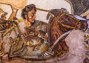 Battle of Aleander at Issus, mosaic copy from Pompei, Naples Museum, 1st century a.C., mosaic