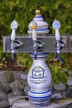 Beer tap in a beer garden, Allgaeu, Swabia, Bavaria, Germany, Europe