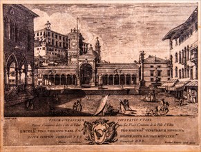 Piazza della Liberta, Marco Sebastiano Giampiccoli, etching, 18th century, Galeria d'Arte Antica,