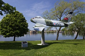 Display of a RCAF fighter jet, Kingston, Province of Ontario, Canada, North America