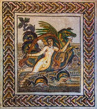 Nereide, Mosiak copy, Casa dei Delfini El Jem, 2nd century, mosaic school producing mosaic masters,
