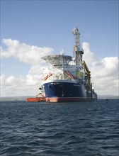 Stena Carron oil drill ship pictured recently moored Lerwick, Shetland Islands, has since been