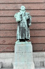 Monument to Martin Luther, the famous reformer, outdoors, Hamburg, Hanseatic City of Hamburg,
