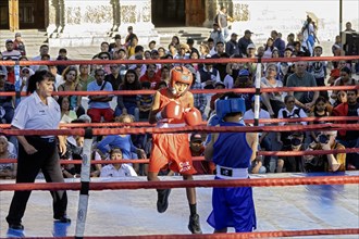 Oaxaca, Mexico, Youth boxing match in the zocalo, Central America