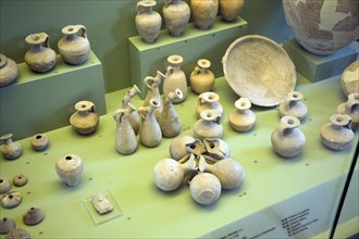 Ancient pottery for cremation burials, Archaeological museum, Rhodes, Greece, Europe