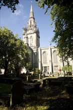 Spire and nave east church Kirk of Saint Nicholas, Aberdeen, Scotland, United Kingdom, Europe