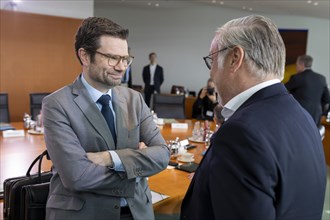 Marco Buschmann, Federal Minister of Justice, in conversation with Steffen Saebisch, State