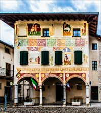 Back of the town gate, historic town centre, Spilimbergo, Friuli, Italy, Spilimbergo, Friuli,
