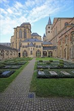 Inner courtyard with tombs and cloister Church of Our Lady and UNESCO St Peter's Cathedral, Trier,