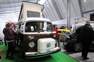 RETRO CLASSICS 2010, Stuttgart Messe, A brown Volkswagen T2 camper van on display at a trade fair,