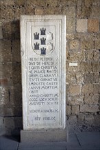 Tombstone of Aragonese Knight Pedro Fernandez de Heredia 1493, Archaeological museum, Rhodes,