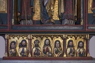 Predella from the Marian altar around 1500, altarpiece with Christ and his six apostles, St Clare's