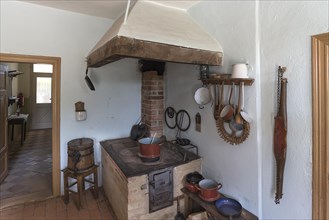 Cooking area in the kitchen from the 19th century, Schwerin-Muess Open-Air Museum of Folklore,
