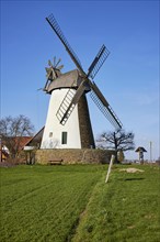 The Eickhorst windmill, a Wallhollaender from 1848, is part of the Westphalian Mill Road under a