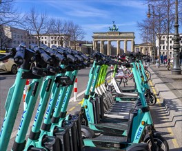 Electric scooter at the Brandenburg Gate, Berlin, Germany, Europe
