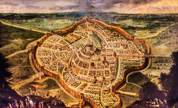 Plan of the city of Udine, Josepf Heintz the Younger, 1650, Galeria d'Arte Antica, Castello di