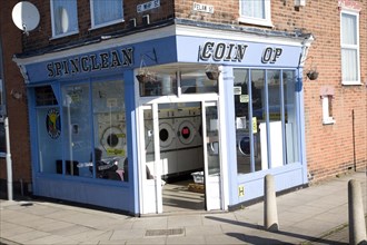 Launderette shop, Felaw Street, Ipswich, Suffolk, England, UK