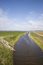 Drainage canal landscape, Texel, Netherlands