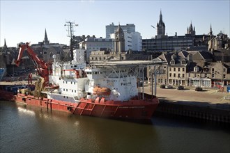Skandi Inspector ship, Port harbour, Aberdeen, Scotland, United Kingdom, Europe