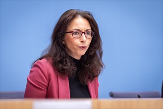 Yasmin Fahimi, Chairwoman, German Trade Union Confederation (DGB), at a federal press conference