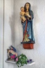 Mary with Baby Jesus and Pieta, former monastery church Mater Salvatoris, Boerwang, Allgaeu,