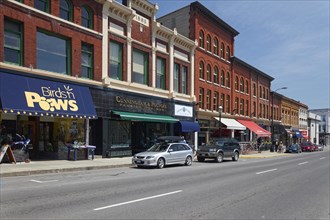 Architecture, buildings, stores on Brock Street, Kingston, Province of Ontario, Canada, North