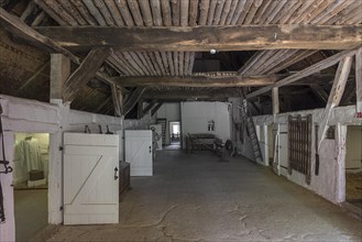 Living quarters and cattle sheds in a historic farmhouse from the 19th century, Schwerin-Muess