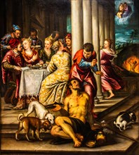 Lazarus and the Rich Man, Giambattista Maganza the Younger, oil on canvas, 16th century, Galeria