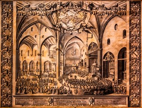 Interior of the Cathedral of Udine, Tiberio Majeroni, etching, 18th century, Galeria d'Arte Antica,