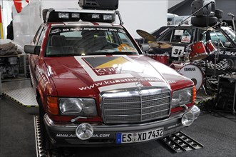 RETRO CLASSICS 2010, Stuttgart Messe, A red Mercedes-Benz rally car with roof rack for the Rallye