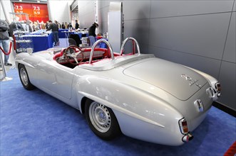 RETRO CLASSICS 2010, Stuttgart Messe, A grey vintage convertible (Mercedes) with red seats at an