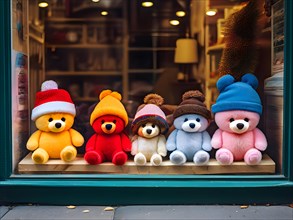 90s toy store window display beanie babies, AI generated