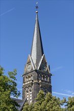 St John's Church, neo-Gothic and neo-Renaissance, bell tower, Old Town, Giessen, Giessen, Hesse,