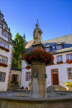 Lullus Fountain, Gothic town church, Old Town, Bad Hersfeld, Hesse, Germany, Europe