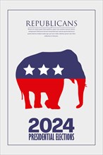 2024 Presidential text card for the republicans, copy space editable vector illustration