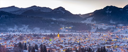 Winter in Oberstdorf, Oberallgaeu, Allgaeu Alps, Allgaeu, Bavaria, Germany, Europe